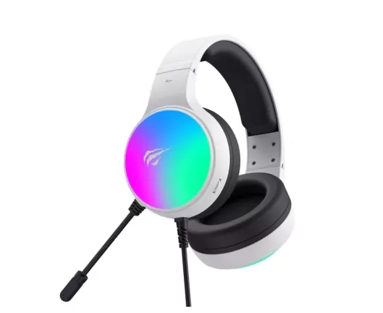 Căști gaming HAVIT H2043U-WH cu microfon, RGB, difuzoare 50mm, White - Imagine 4