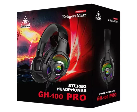 Căști gaming KRUGER & MATZ Warrior GH-100 PRO RGB Black KM0660 - Imagine 8