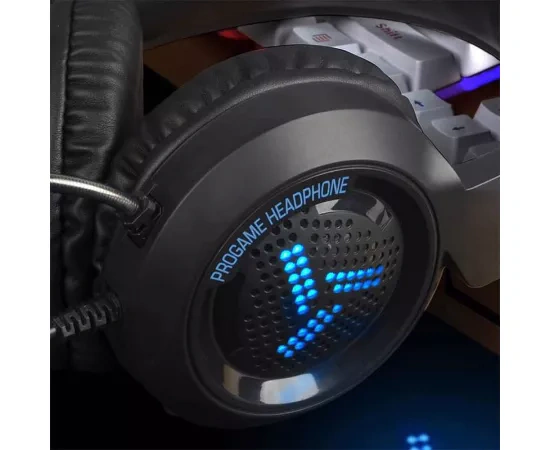 Căști gaming VARR Hi-Fi VH8020 cu microfon și iluminare LED RGB, negru - Imagine 3
