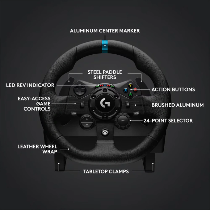 Logitech Volan LOGITECH G923 SE Shifter Combo (PC/Xbox Series X|S /Xbox One), Black - IT-Fashion.ro