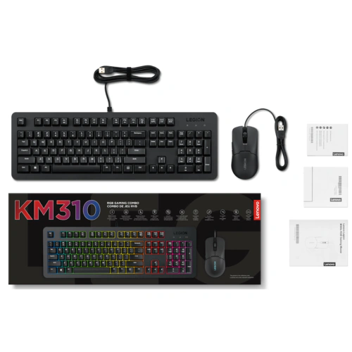 Kit Gaming Lenovo Legion KM310 GX31N91913, Tastatură RGB + Mouse Optic RGB USB - Imagine 3