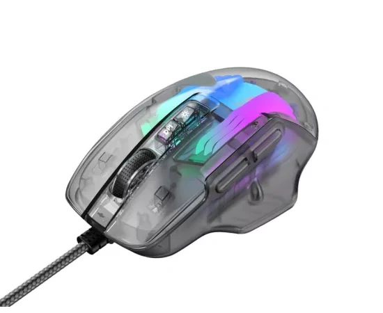 Mouse gaming cu fir HAVIT MS1011SE, 7200 DPI, RGB, Transparent Black - Imagine 4