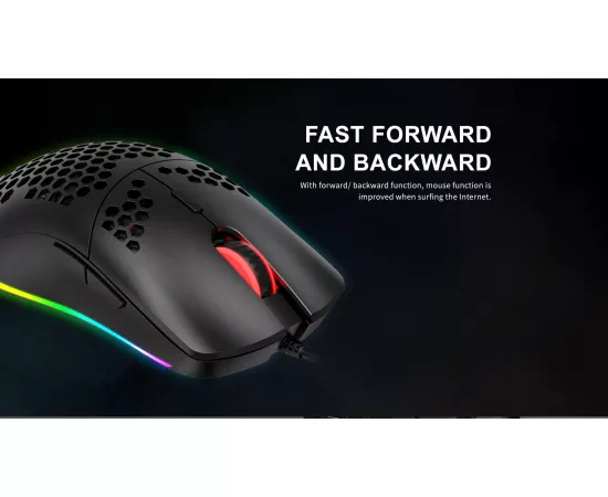 Mouse gaming cu fir HAVIT MS1023, senzor optic 4800 DPI, iluminare RGB, USB, negru - Imagine 11