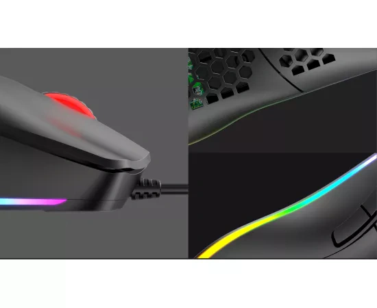Mouse gaming cu fir HAVIT MS1023, senzor optic 4800 DPI, iluminare RGB, USB, negru - Imagine 12