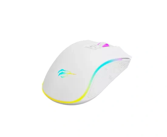 Mouse gaming cu fir HAVIT MS1034, 4800 DPI, RGB, White - Imagine 5