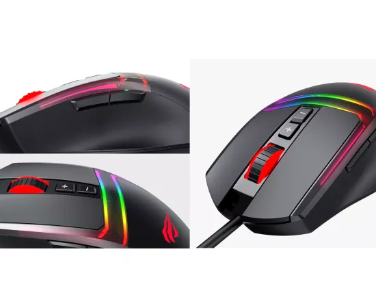 Mouse gaming cu fir HAVIT MS953, 10000 DPI, USB, Black - Imagine 10