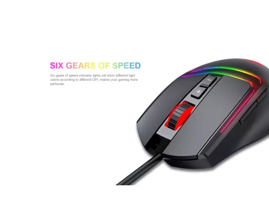 Mouse gaming cu fir HAVIT MS953, 10000 DPI, USB, Black - Imagine 6