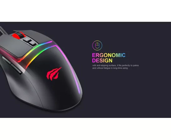 Mouse gaming cu fir HAVIT MS953, 10000 DPI, USB, Black - Imagine 7