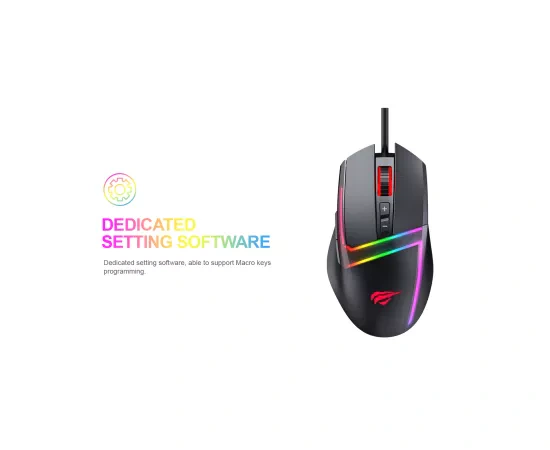 Mouse gaming cu fir HAVIT MS953, 10000 DPI, USB, Black - Imagine 8