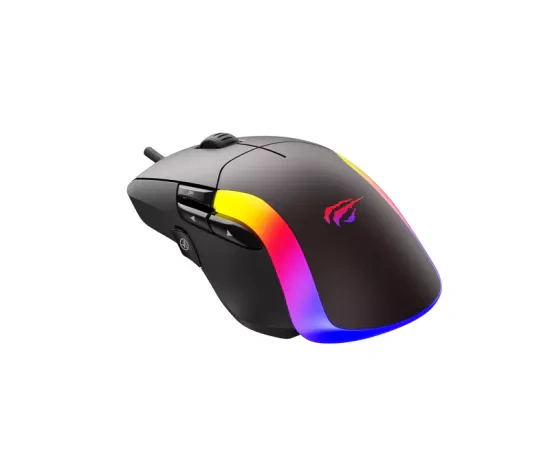 Mouse gaming cu fir HAVIT MS959S, 8000 DPI, RGB, negru - Imagine 5