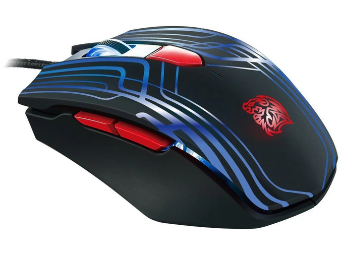 Mouse gaming cu fir THERMALTAKE MO-TLN-WDOOBK-01, 3000 DPI, Ambidextru, RGB, Negru - Imagine 3