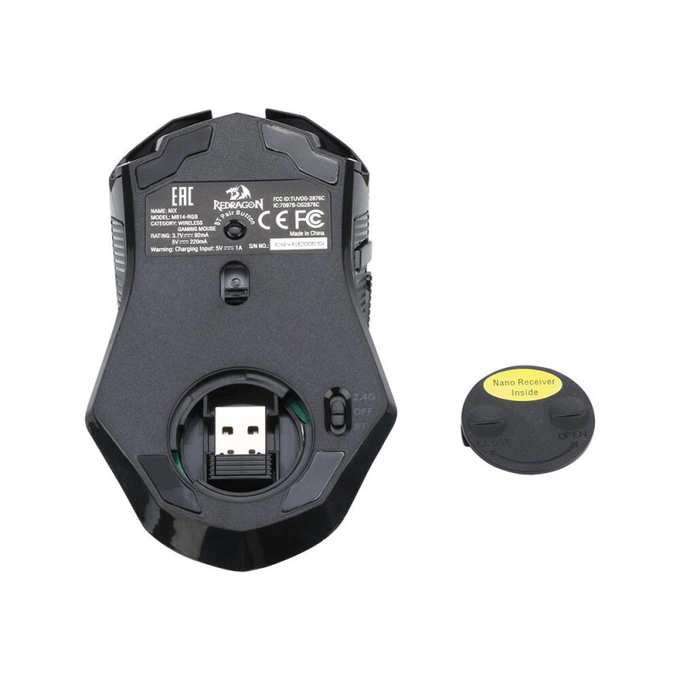 Mouse gaming wireless REDRAGON Nix M914-RGB, 5000 dpi, Optic, RGB, Black - Imagine 7