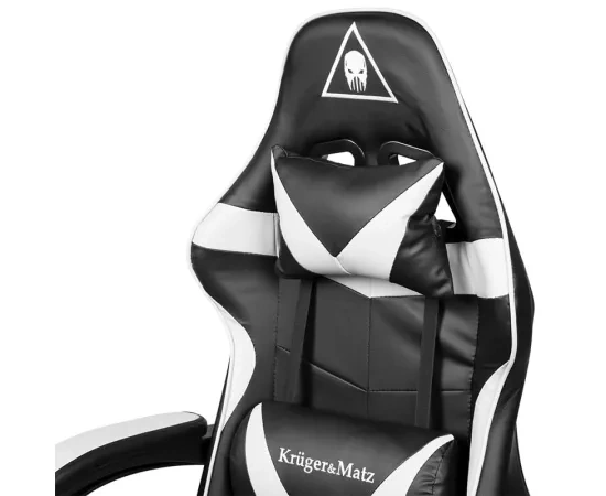 Scaun gaming KRUGER & MATZ GX-150 Black/White – confort și stil pentru sesiunile lungi de joc - Imagine 7