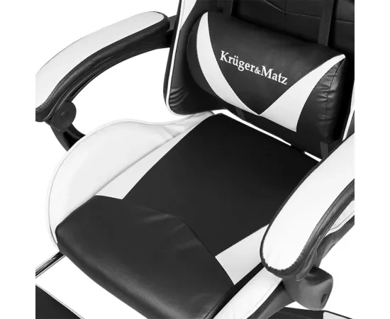 Scaun gaming KRUGER & MATZ GX-150 Black/White – confort și stil pentru sesiunile lungi de joc - Imagine 8