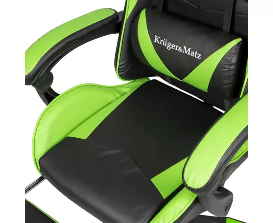 Scaun gaming KRUGER & MATZ GX-150 Green/Black – confort și stil pentru sesiunile lungi de joc - Imagine 8