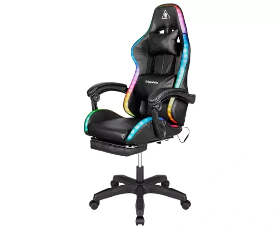 Scaun gaming KRUGER & MATZ KM0790-BLED cu iluminare LED și piele ecologică - Imagine 4
