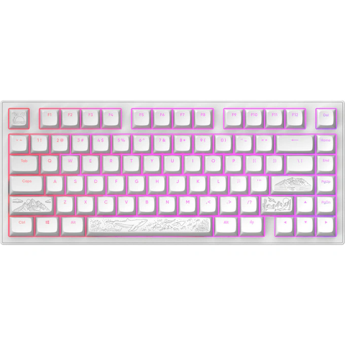 Tastatura DARK PROJECT Terra Nostra, RGB, Mecanica, Alb - Imagine 1