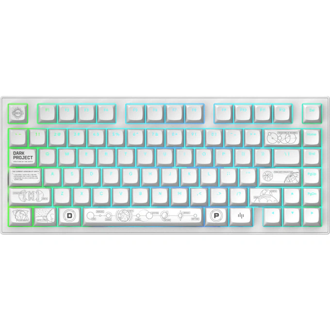 Tastatura DARK PROJECT Terra Nova, RGB, Mecanica, Alb - Imagine 1