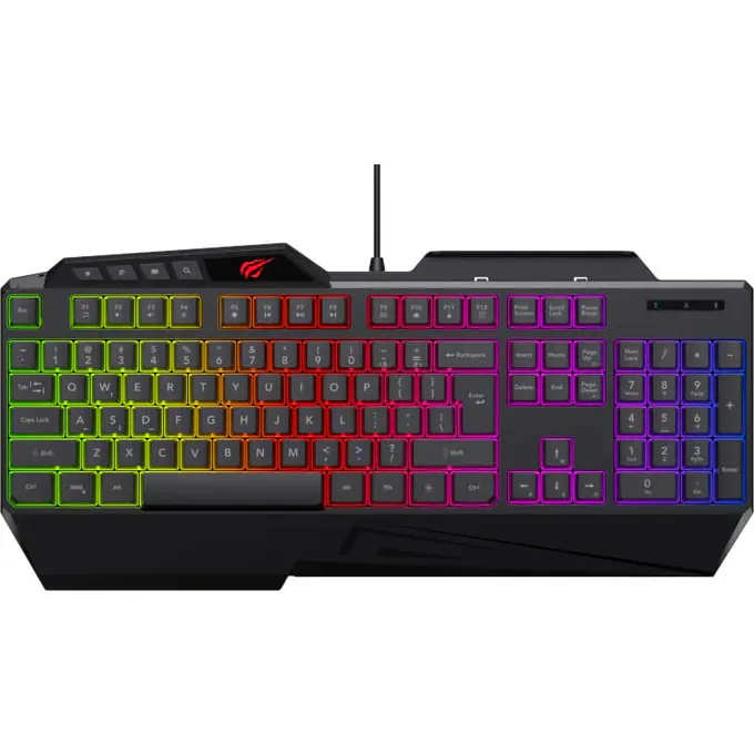 Tastatura gaming cu fir HAVIT KB488L, RGB, USB, Black - Imagine 1