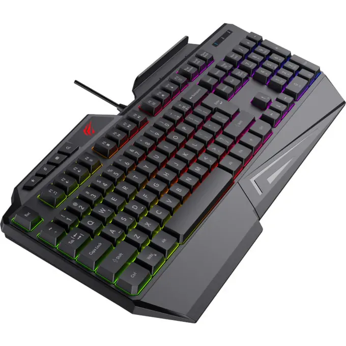Tastatura gaming cu fir HAVIT KB488L, RGB, USB, Black - Imagine 4