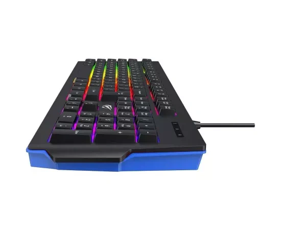 Tastatura gaming cu fir HAVIT KB866L RGB, USB, Black/Blue - Imagine 3