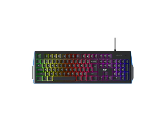 Tastatura gaming cu fir HAVIT KB866L RGB, USB, Black/Blue - Imagine 4