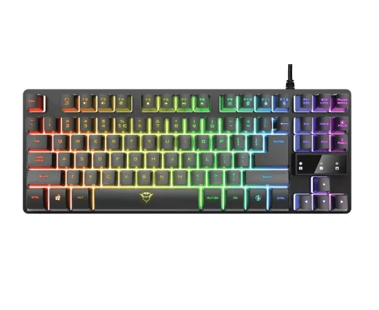 Tastatura gaming cu fir TRUST GXT 833 Thado TKL RGB LED USB Black - Imagine 1