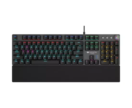 Tastatura gaming mecanică CANYON CND-SKB7-US Nightfall RGB, USB, US layout, Negru - Imagine 1