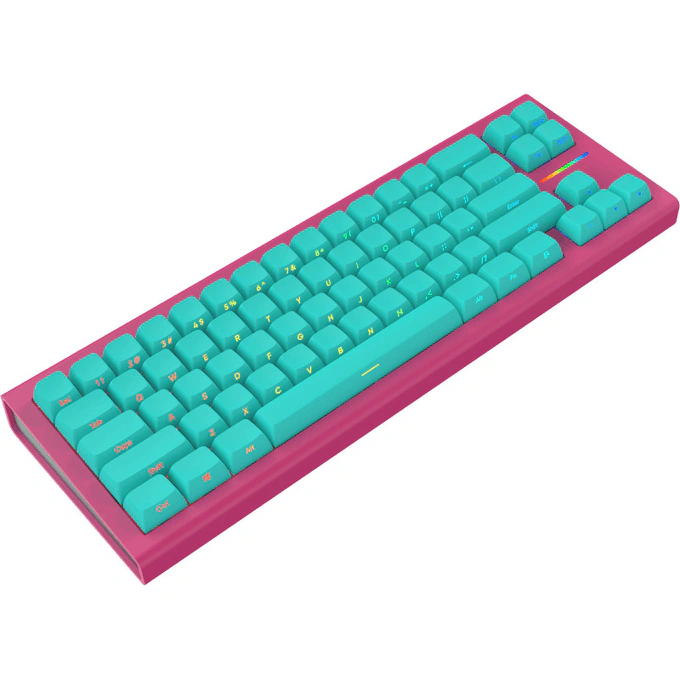 Nubi Tastatură Gaming NUBI NK68-HE-ICE-ANSI, Mecanică, Hot-Swappable, RGB, Blue/Pink - IT-Fashion.ro