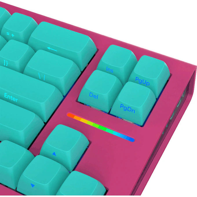Tastatură Gaming NUBI NK68-HE-ICE-ANSI, Mecanică, Hot-Swappable, RGB, Blue/Pink - Imagine 4