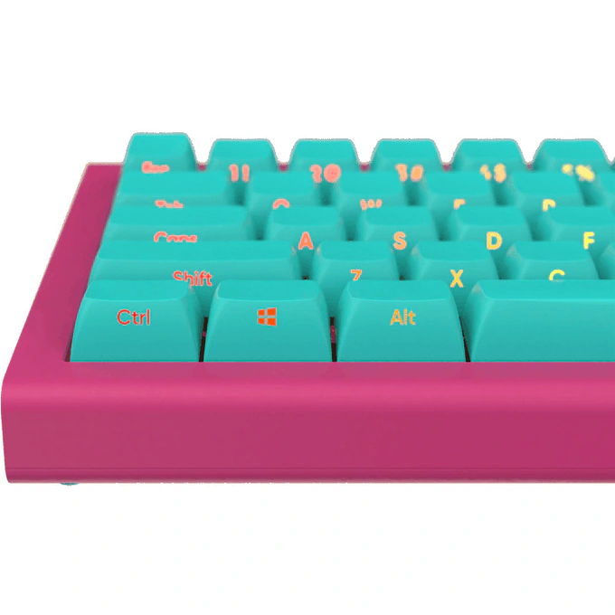 Tastatură Gaming NUBI NK68-HE-ICE-ANSI, Mecanică, Hot-Swappable, RGB, Blue/Pink - Imagine 5
