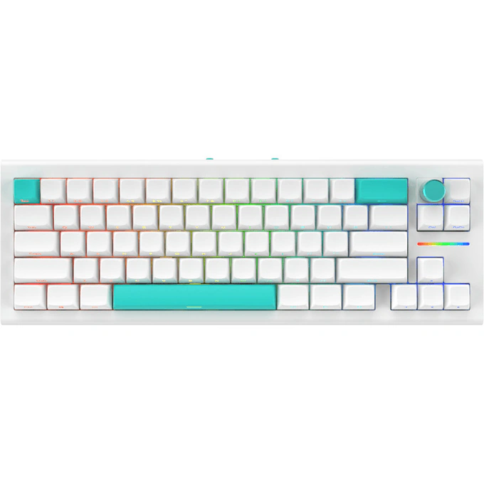 Tastatura gaming NUBI NK68 Pro, RGB, Mecanica, White - Imagine 1