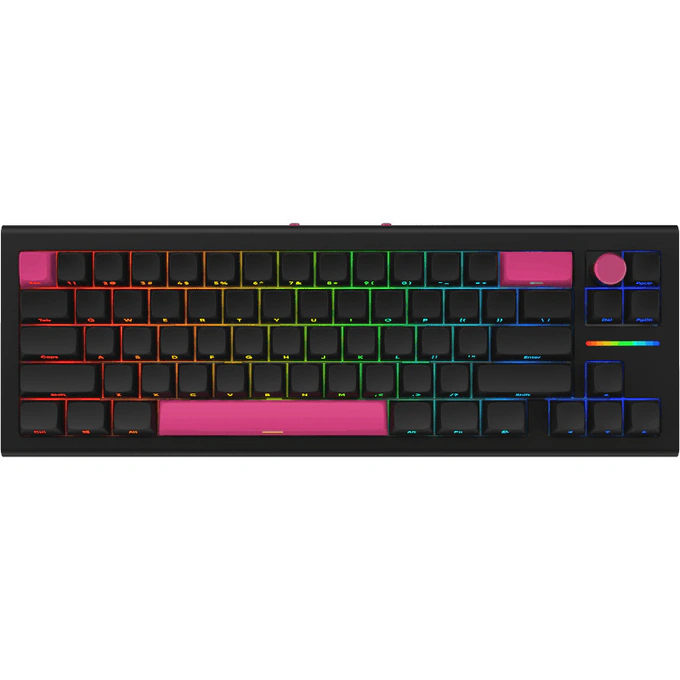 Tastatură Gaming NUBI NK68-PRO-WL-BL-ANSI, Wireless, Mecanică, Hot-Swappable, RGB, ANSI, Black - Imagine 1