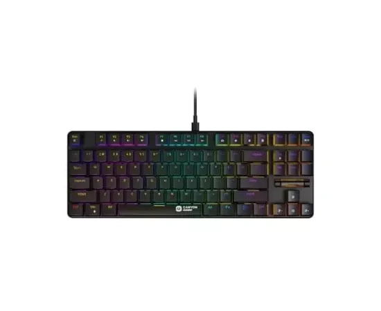 Tastatura mecanică de gaming CANYON Cometstrike TKL GK-50 RGB, MX Red, USB, Negru - Imagine 1