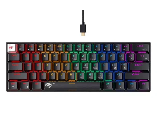 Tastatura mecanică de gaming HAVIT KB903L-BK RGB, USB, Black - Imagine 1