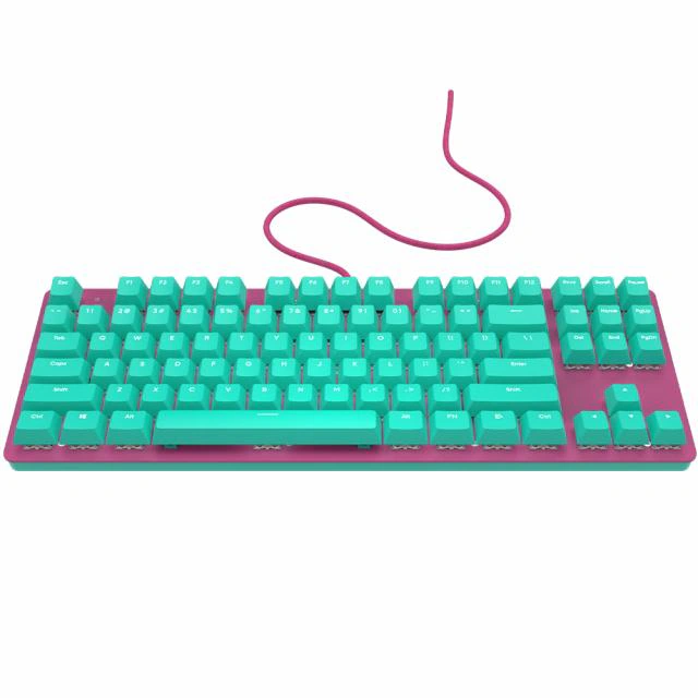Tastatură Mecanică de gaming NUBI NK87-ICE-ANSI, Blue/Pink - Imagine 2