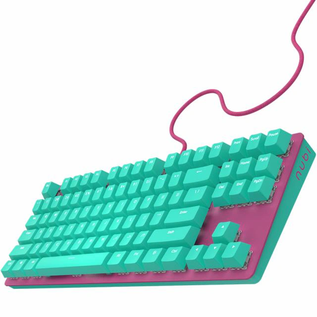 Tastatură Mecanică de gaming NUBI NK87-ICE-ANSI, Blue/Pink - Imagine 3