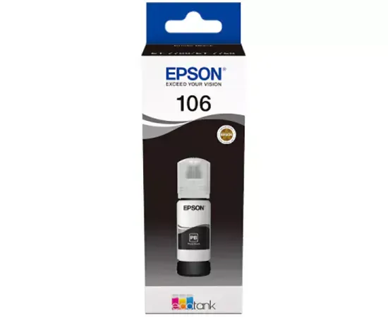 Cerneala originala EPSON 106 EcoTank Photo C13T00R140, negru - Imagine 1
