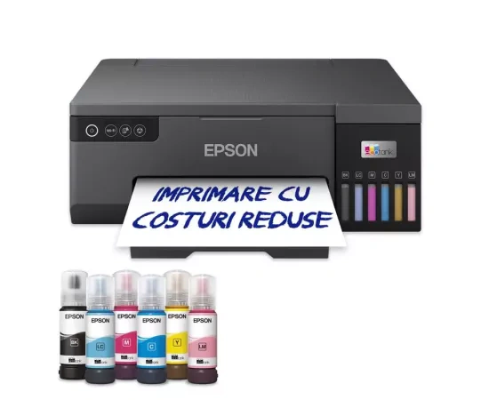 Imprimanta Epson EcoTank L8050 C11CK37402, InkJet CISS, A4, Wireless, Negru - Imagine 1