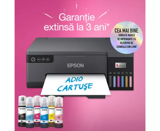 Imprimanta Epson EcoTank L8050 C11CK37402, InkJet CISS, A4, Wireless, Negru - Imagine 7
