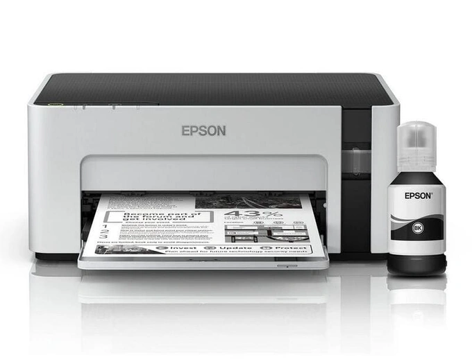 Imprimanta inkjet monocrom Epson M1100 CISS, A4, Alb/ Negru - Imagine 1