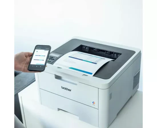 Imprimanta LED BROTHER HL-L3220CW, Color, A4, USB/Wi-Fi, Tava coli: 250 coli, White-Black - Imagine 3
