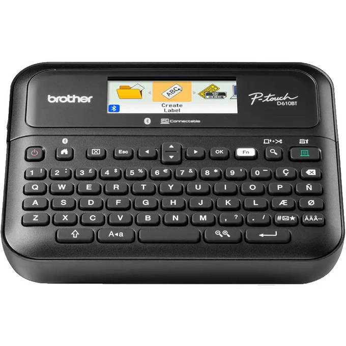 Imprimantă termică pentru etichete BROTHER PT-D610BTVP, Monocrom, Banda 24 mm, Bluetooth, Negru - Imagine 1