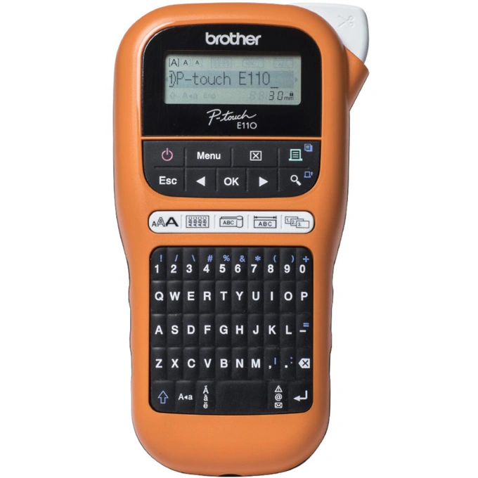 Imprimanta termica pentru etichete BROTHER PTE110VPYJ1, Termica, Monocrom, Banda 12 mm - Imagine 1
