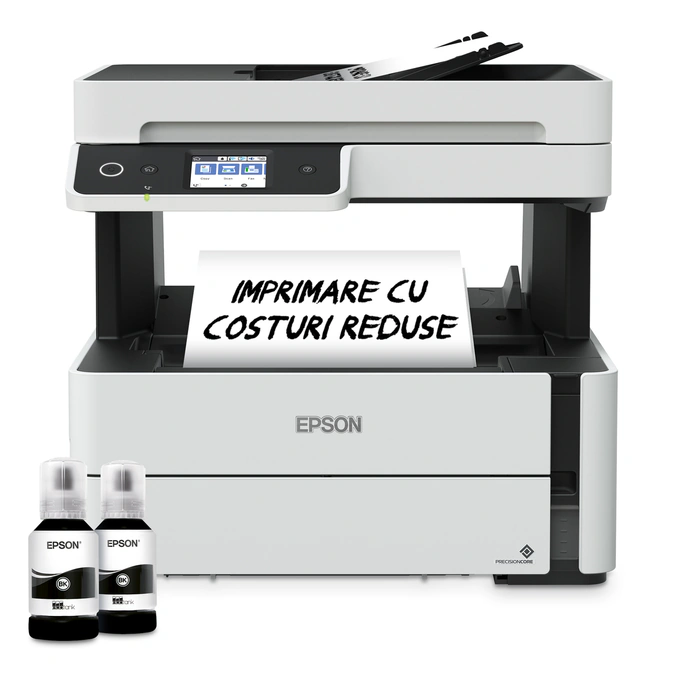 Multifunctional Epson EcoTank M3170, InkJet CISS, Monocrom, A4, Retea, Wi-Fi, Alb/Negru - Imagine 1