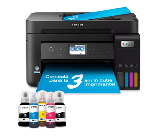 Multifunctional inkjet Color CISS Epson EcoTank L6290C11CJ60404, A4, Wireless, ADF, Fax, Negru - Imagine 1