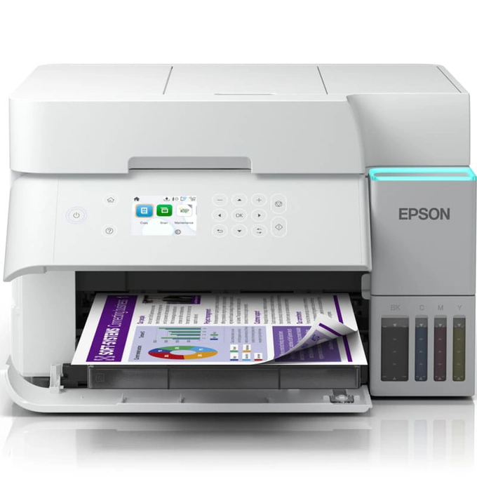 Multifunctional inkjet color CISS Epson EcoTank L6376 C11CL43404, A4, ADF, Duplex, Wi-Fi, Alb - Imagine 1