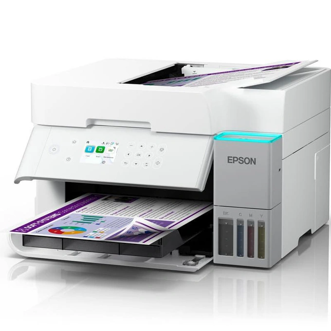 Multifunctional inkjet color CISS Epson EcoTank L6376 C11CL43404, A4, ADF, Duplex, Wi-Fi, Alb - Imagine 4