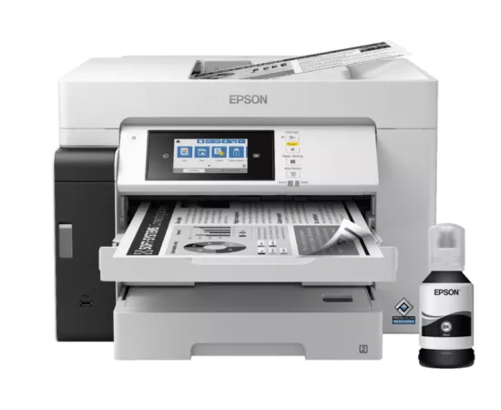 Multifuncțional Inkjet Monocrom EPSON EcoTank Pro M15180 C11CJ41406, Monocrom, A3 cu Duplex și Wi-Fi, Alb - Imagine 1