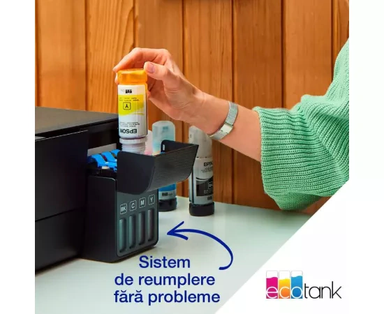 Multifunctionala Epson EcoTank L3280 C11CJ66426, InkJet CISS, Color, Format A4, Wi-Fi, Negru - Imagine 6